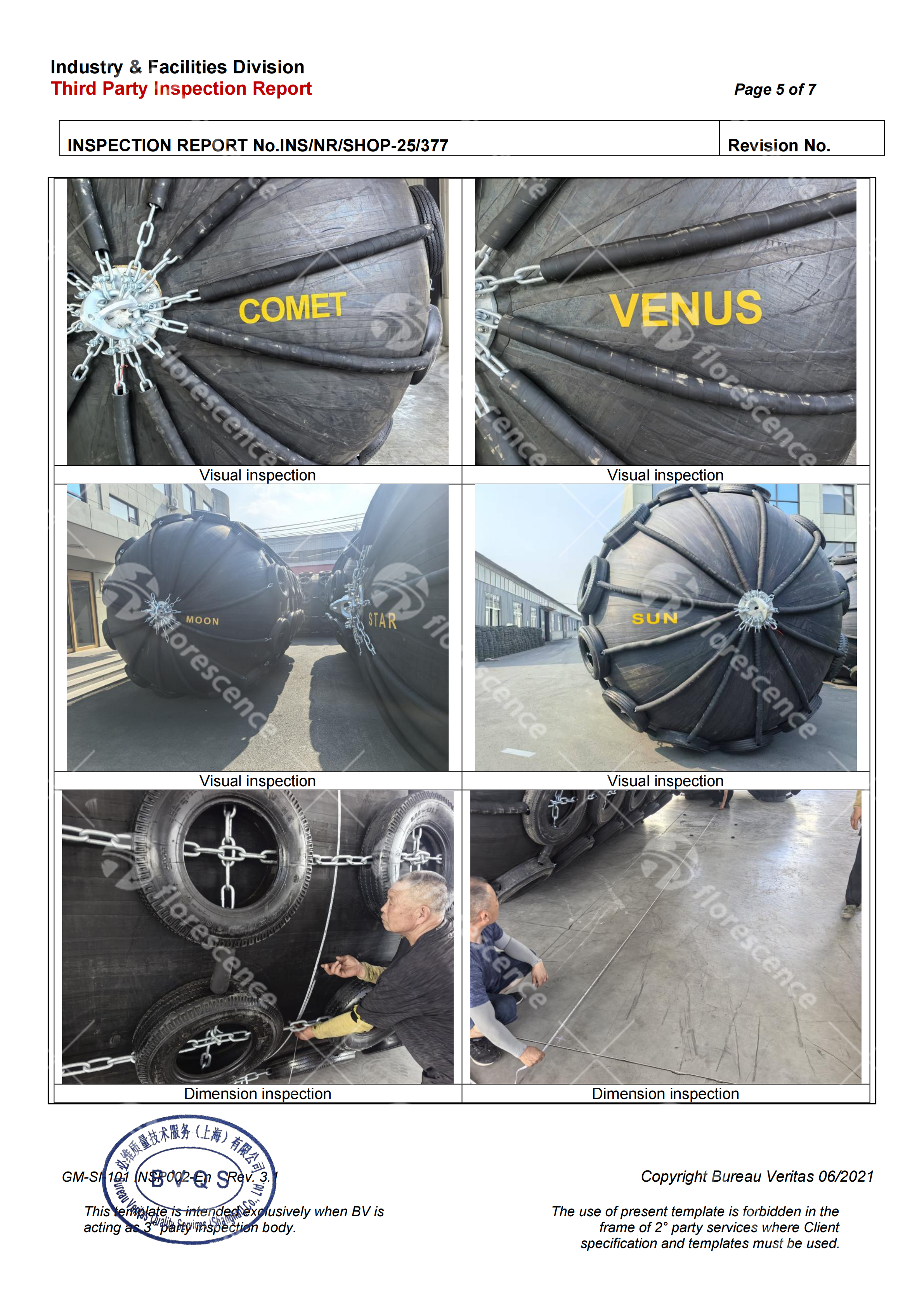 BV for pneumatic fenders
