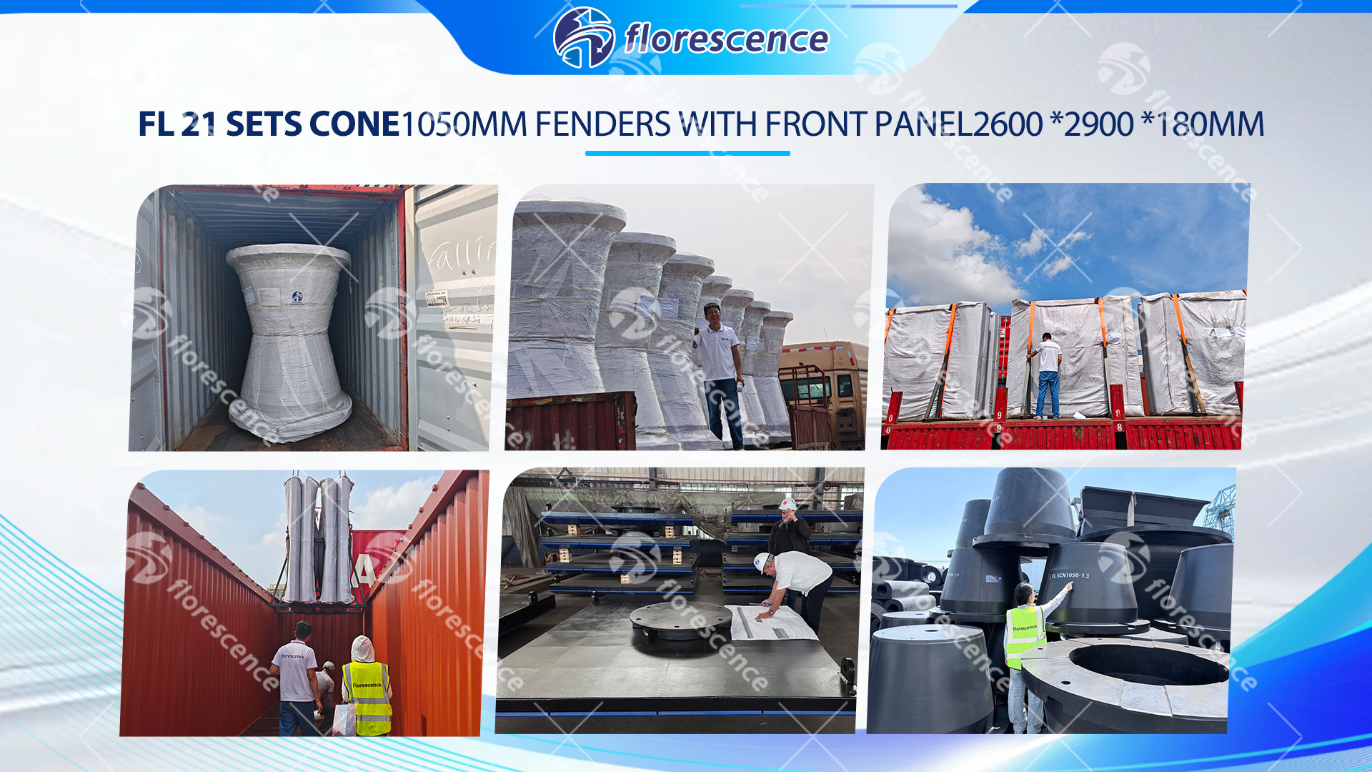FL 21 sets Cone1050mm fenders loading in 4 containers 2026