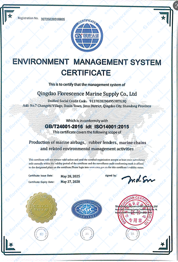 ISO14001 Environment Management System Certificate