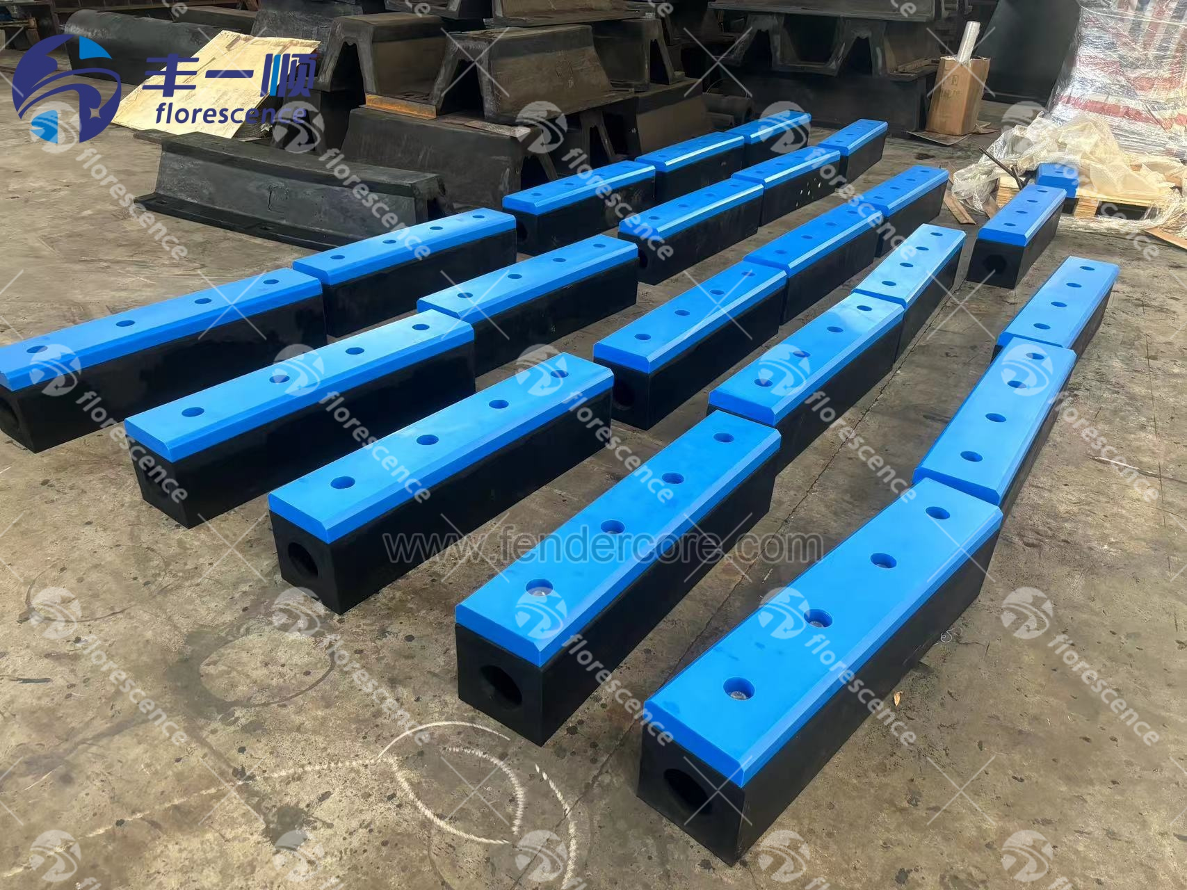 Florescence squre fender with blue PE pad