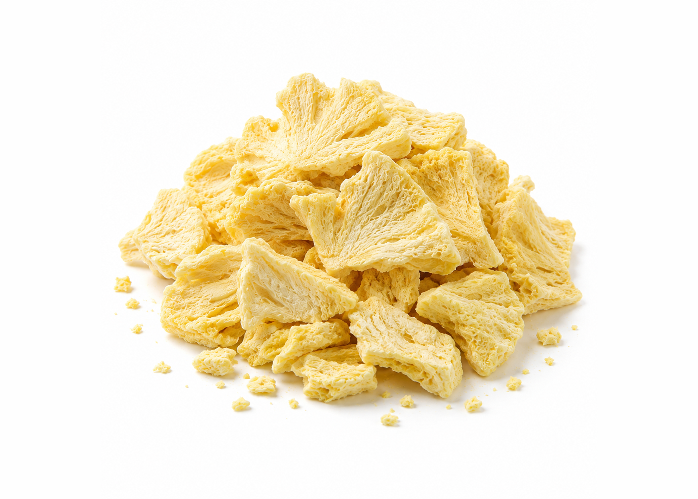 Freeze-dried pineapple chunks for bulk B2B ingredient supply Bulk freeze-dried pineapple chunks supplied as freeze-dried fruit inclusions for cereal and granola manufacturers