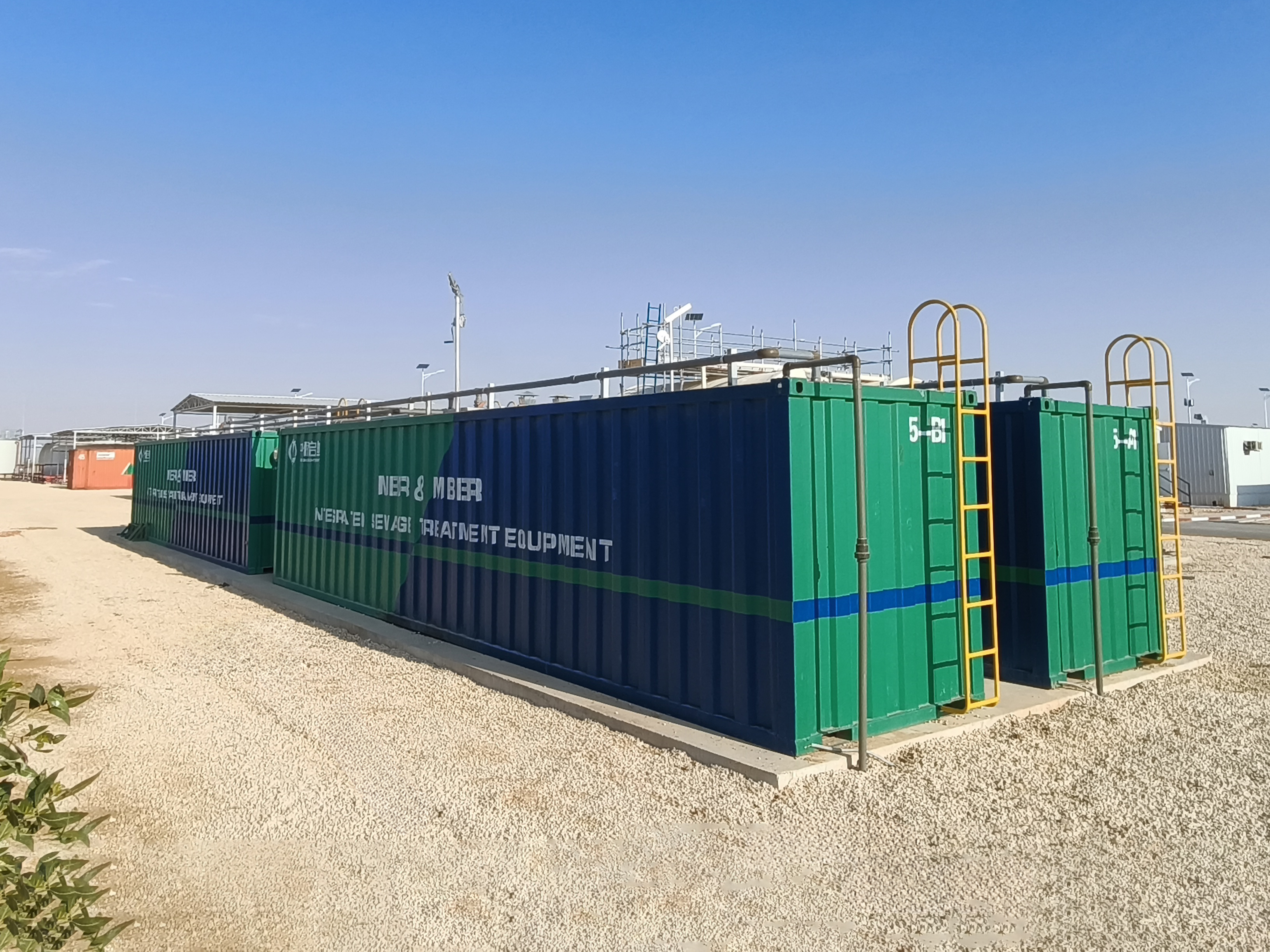 Wastewater treatment equipment installed at a project site in Saudi Arabia