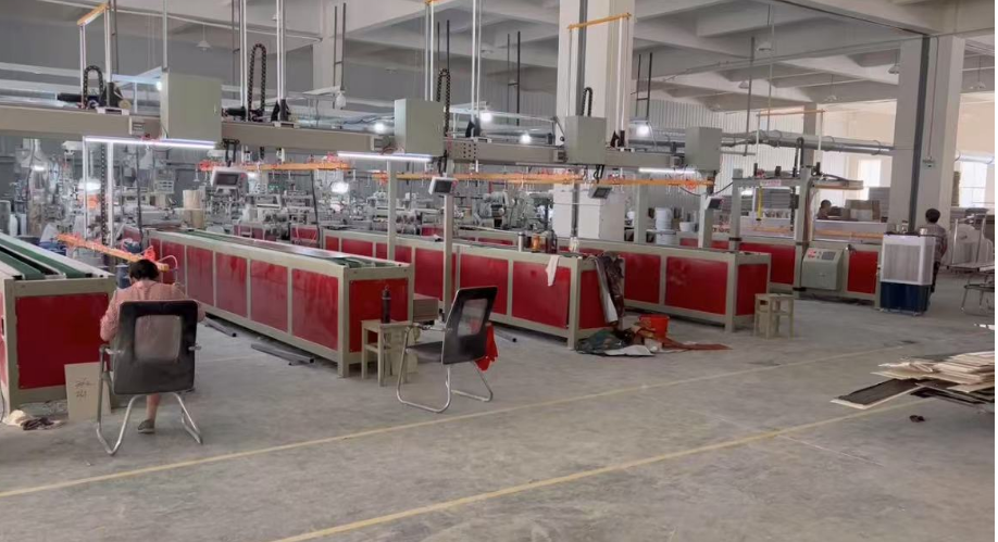 PVC wall panel extrusion line inside a decoration material factory