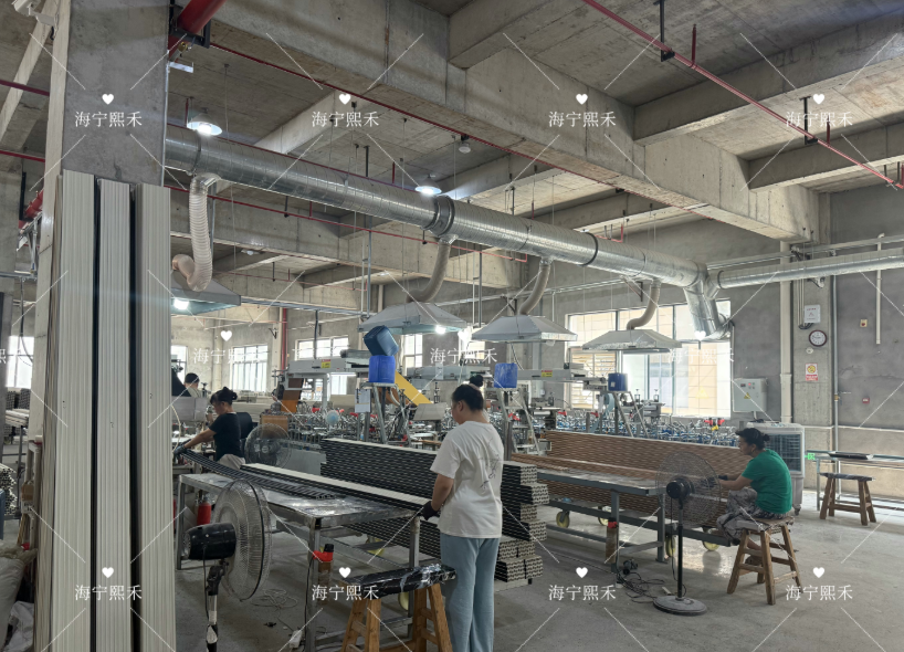 XHDeco workshop in Haining Zhejiang with extrusion and lamination lines