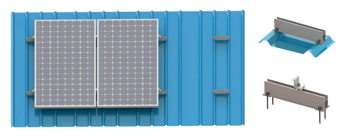 Solar tin roof mini rail system