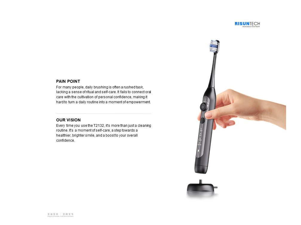 T2432 Rechargeable Sonic Toothbrush with Induction Charging & 130-Minute Runtime