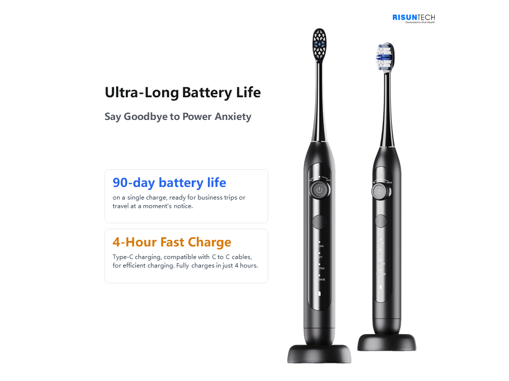 T2432 Travel-Friendly Sonic Toothbrush with Wireless Charging Base & Long Battery Life
