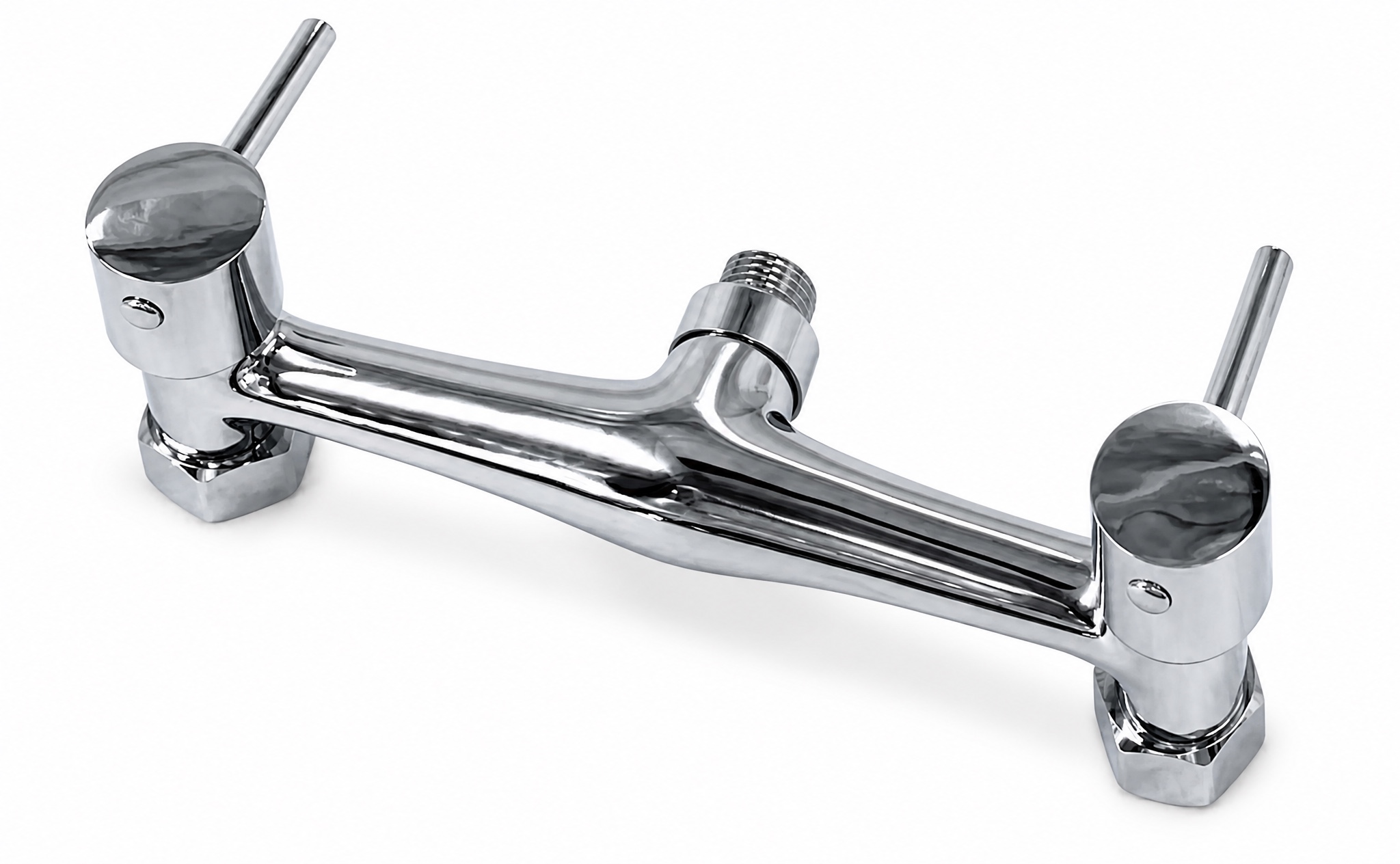 Shower mixer 8110-803D side angle showing 8 inch brass mixer body
