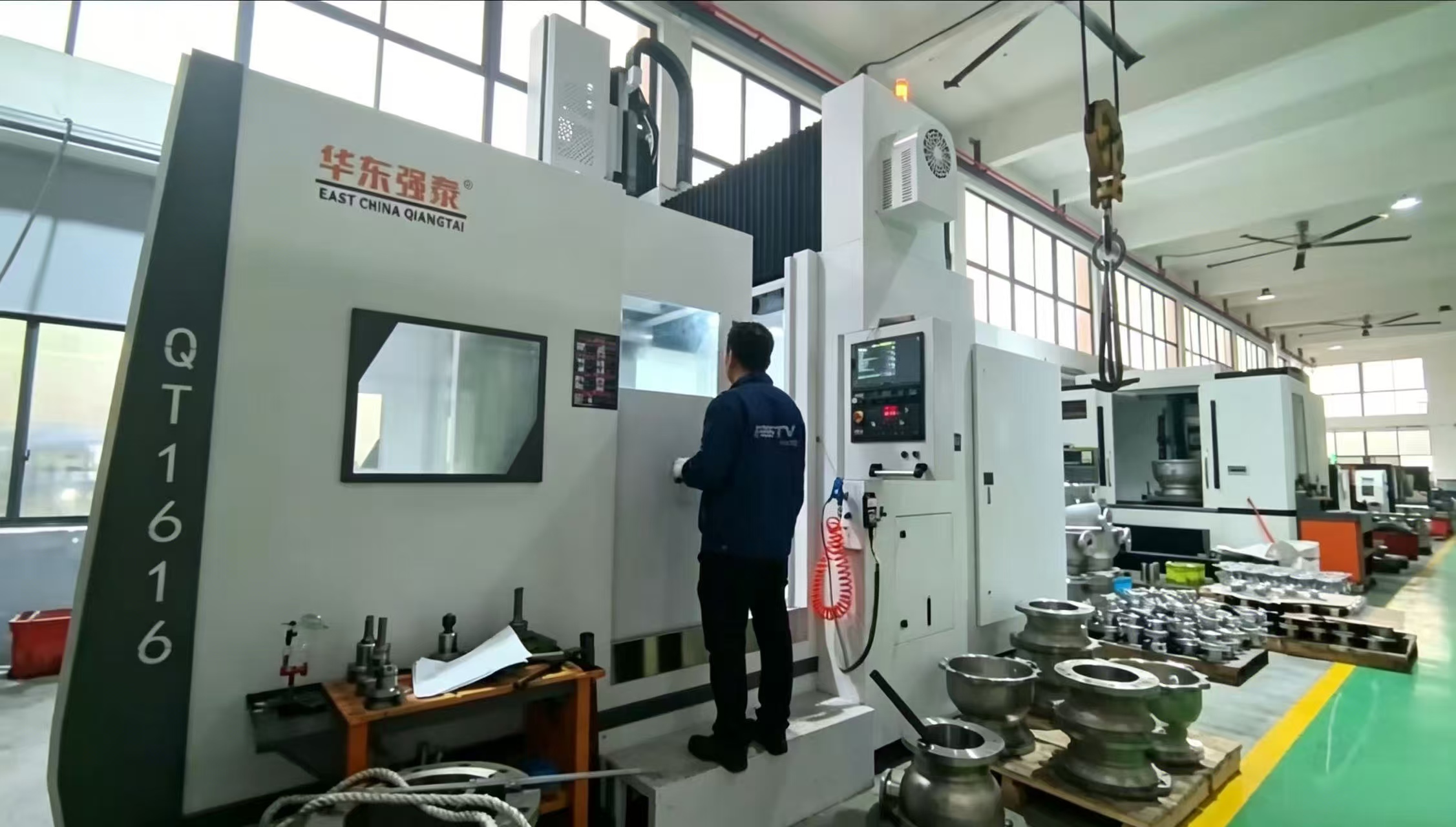 Precision CNC machining of flanged ball valve bodies on an in-house machine