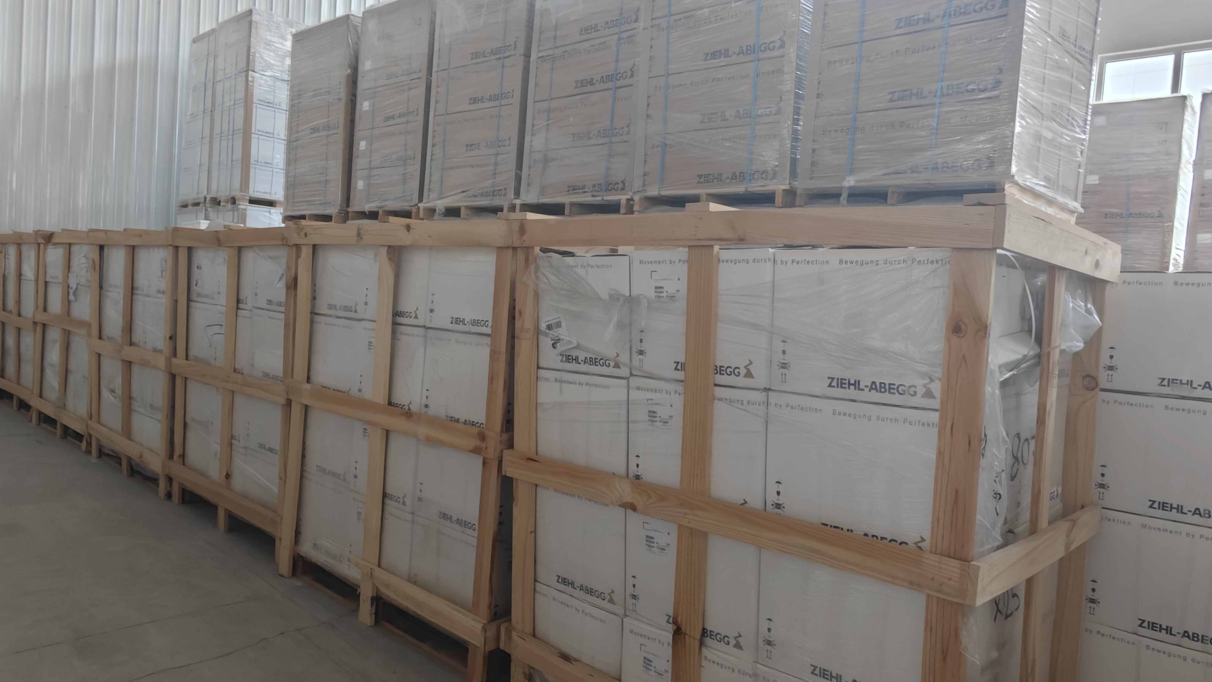 Export dispatch of fan stock held for industrial cooling programmes