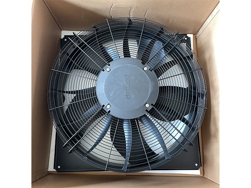 EC axial flow fans with guide vanes for dry coolers