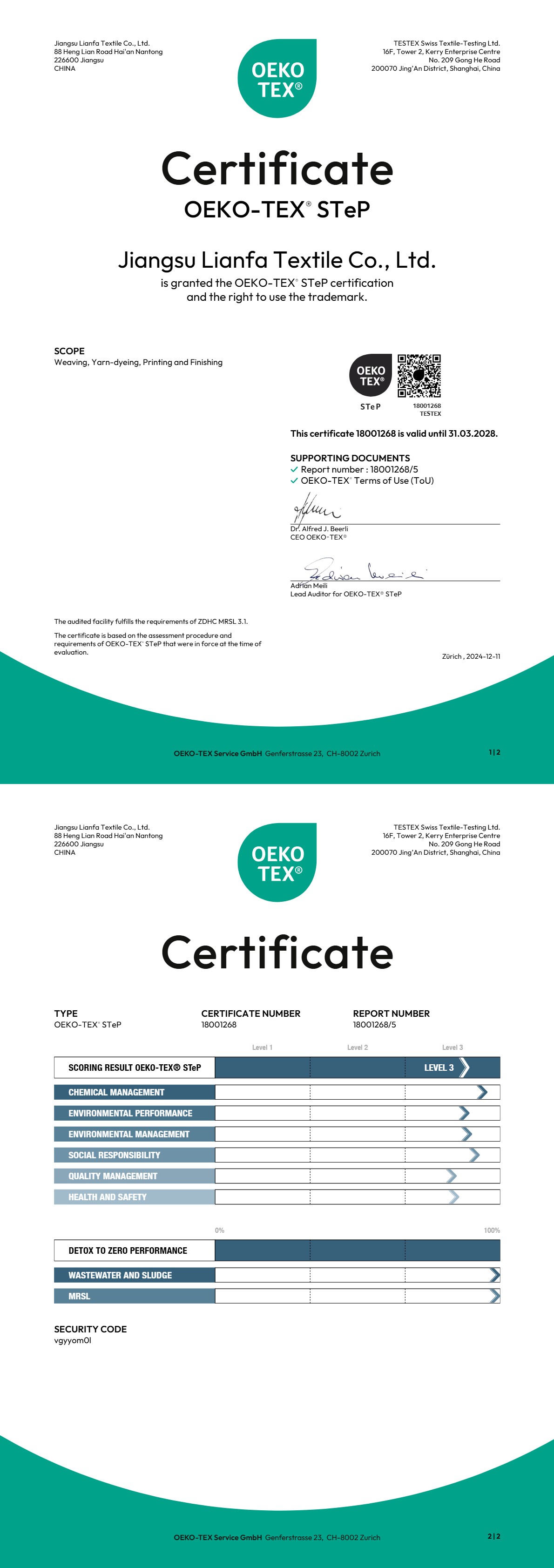 OEKO-TEX STeP