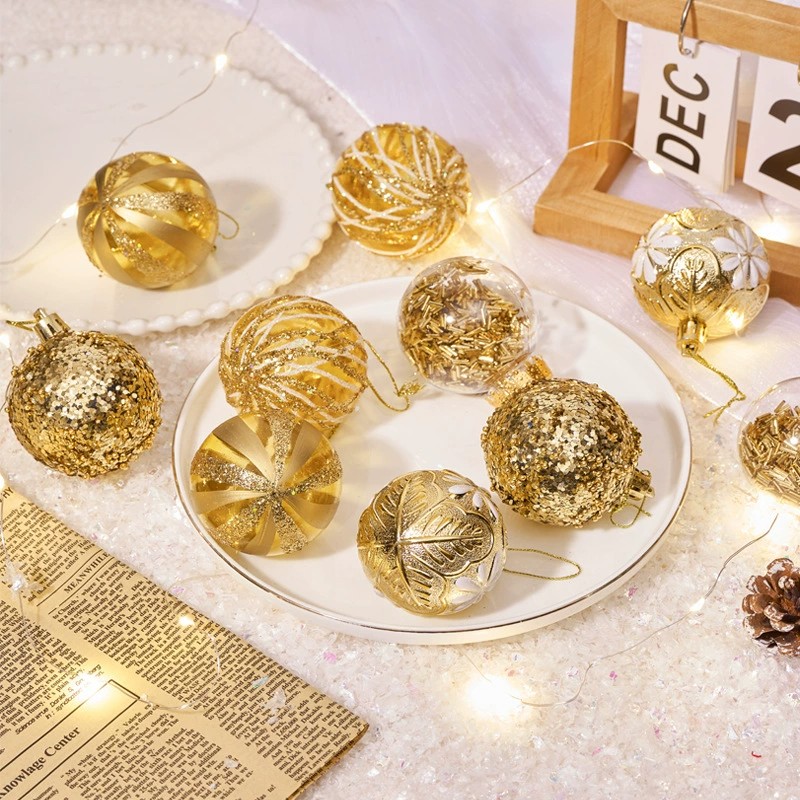 Clear Glitter Xmas Hanging Ornaments