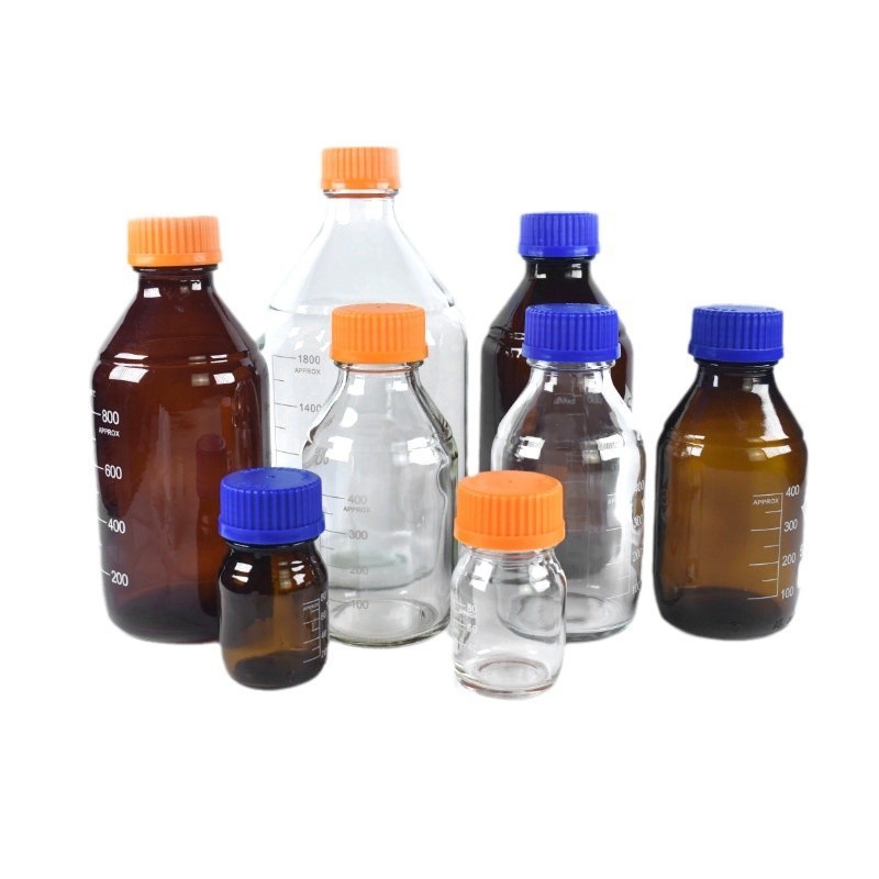 Clear Graduated Borosilicate Glass Reagent Bottle