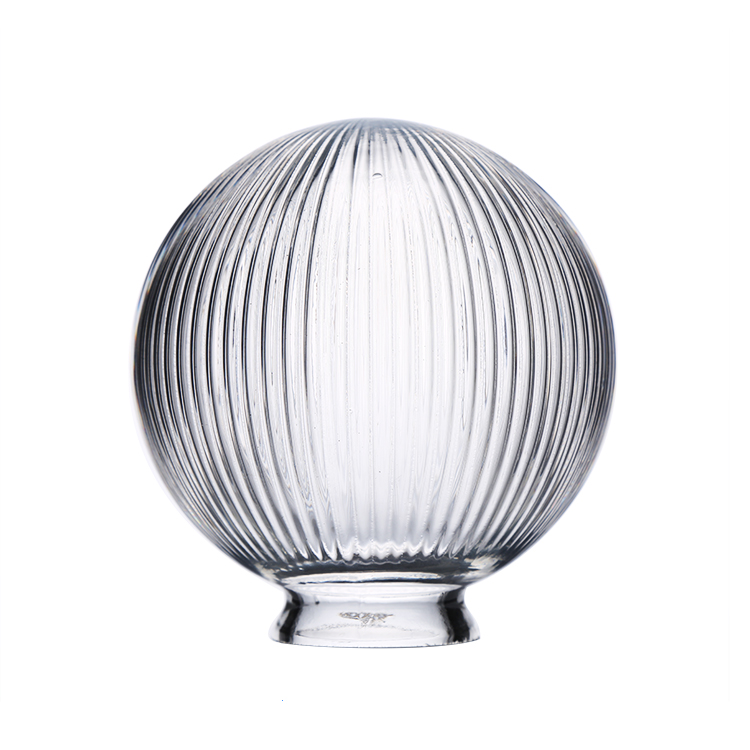 Clear Striped Spherical Lamp Shade