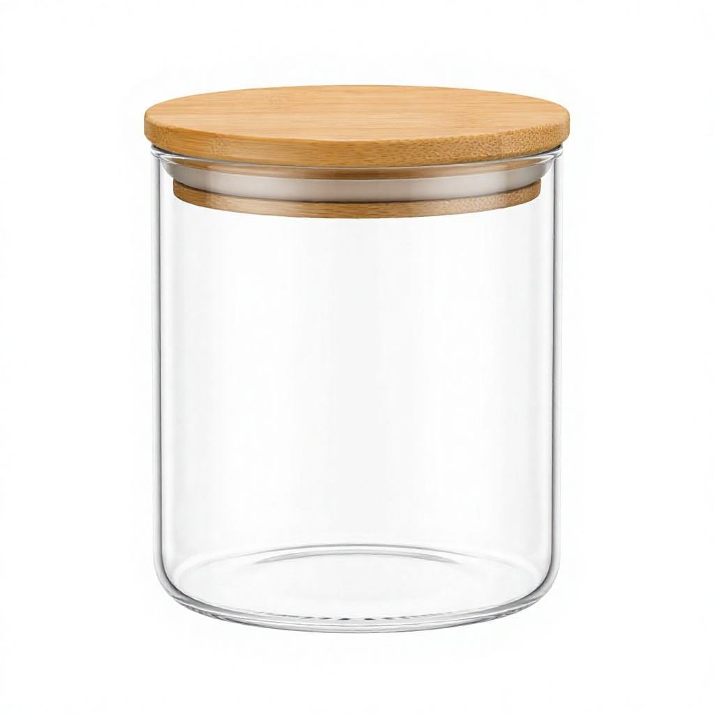 Cylinder glass storage jar