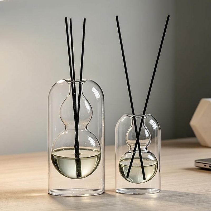 Glass Gourd-Shaped Empty Diffuser Bottle
