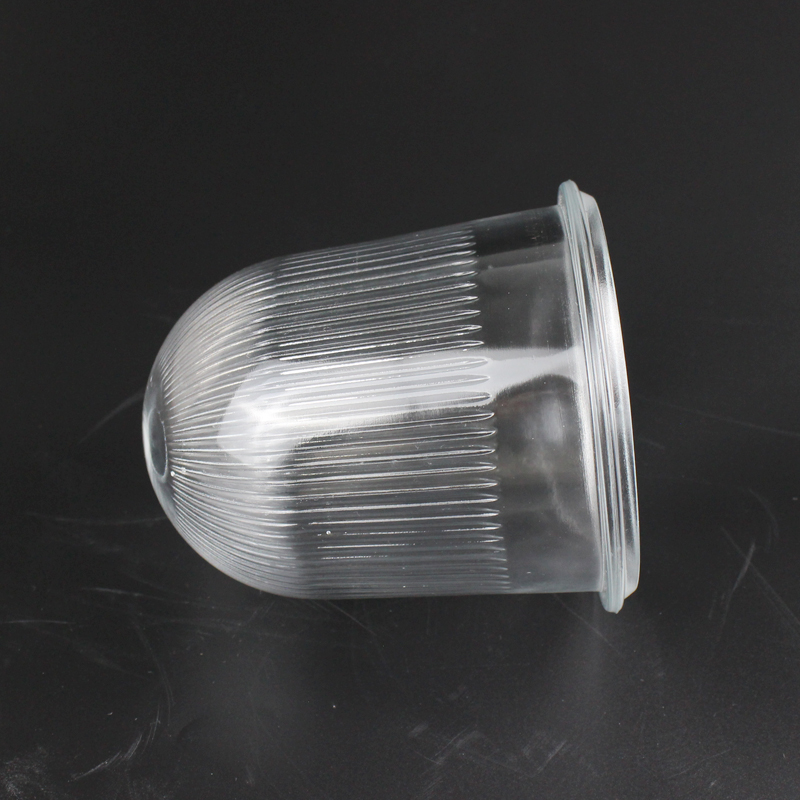 Ribbed pressed glass lamp shade