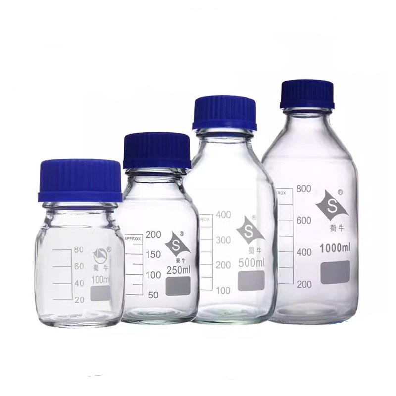 Wide Mouth Lab Storage Glass Bottle