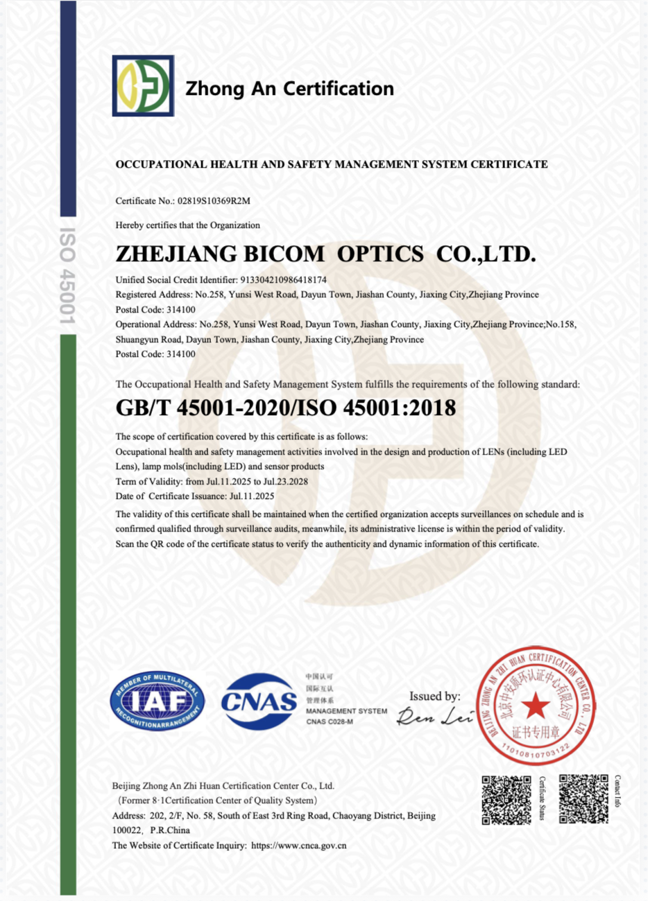 Occupational Health and Safety Management System Certificate