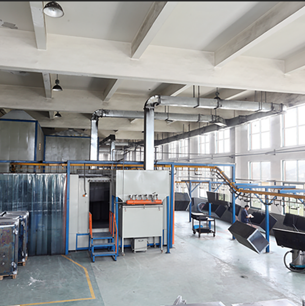 Safe manufacturing workshop with metal fabrication lines for commercial security safe production
