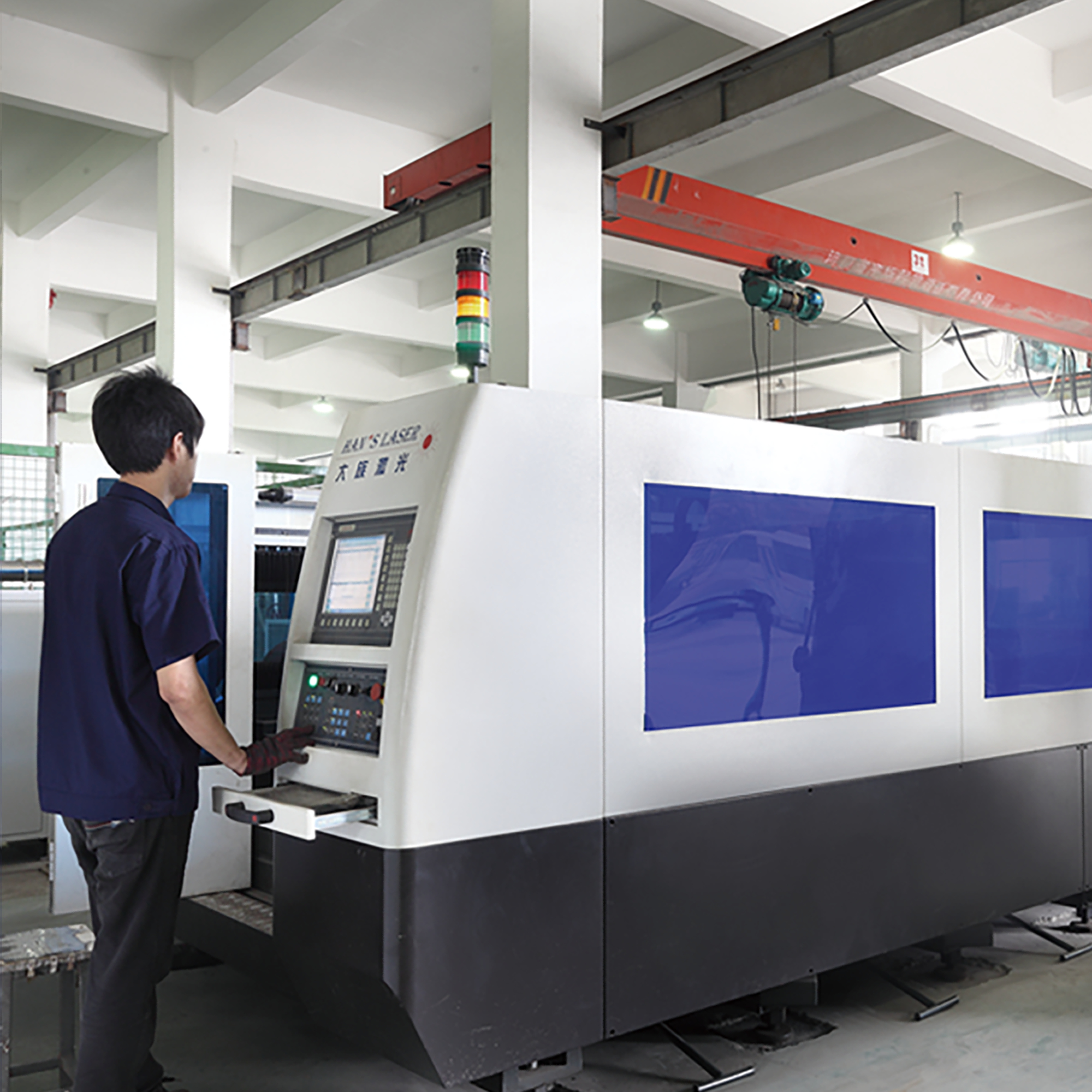 Safe manufacturing floor where office and commercial security safes are produced