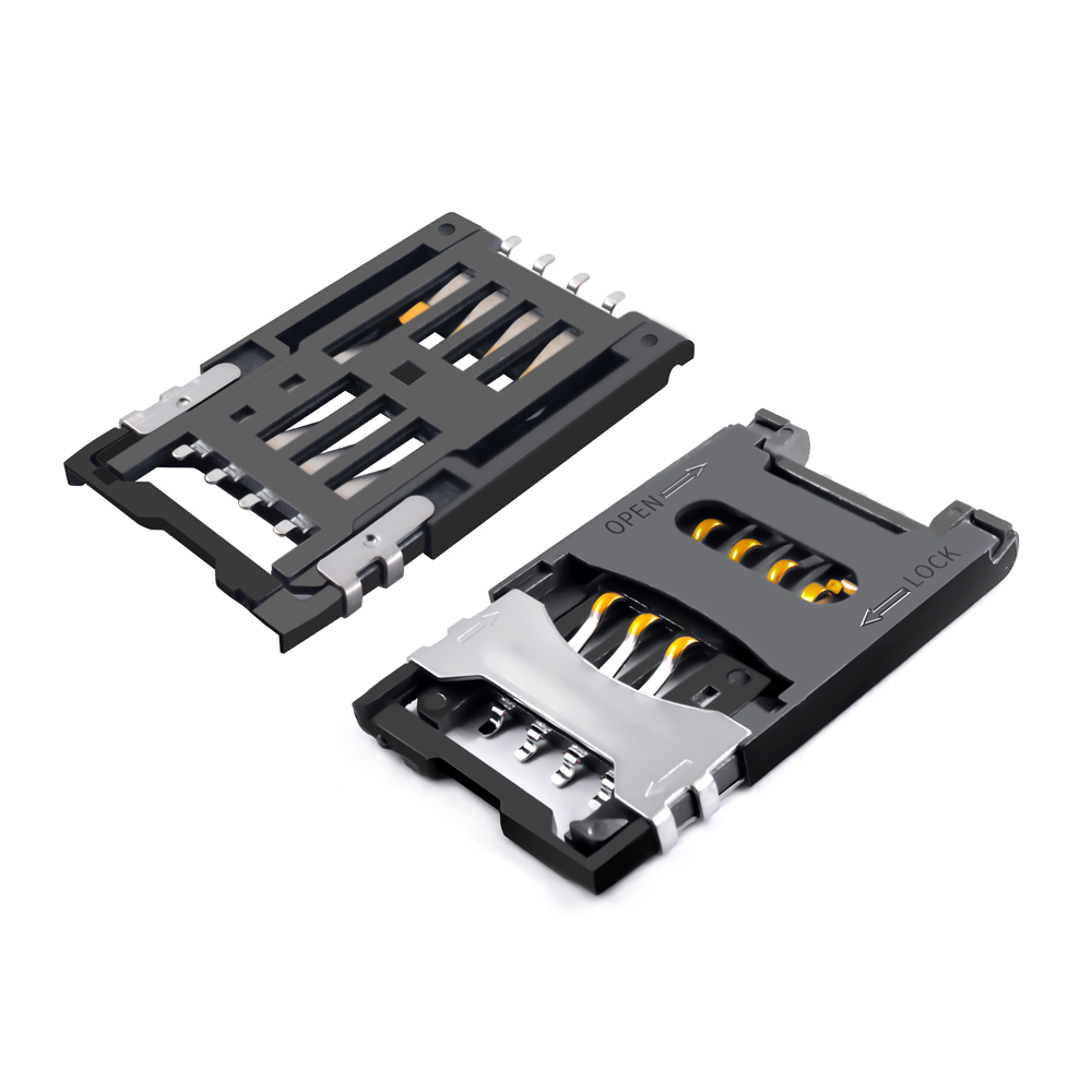 Sim card connector, Micro sim card socket, Nano sim card holder, Smard card socket, IC card holder/housing