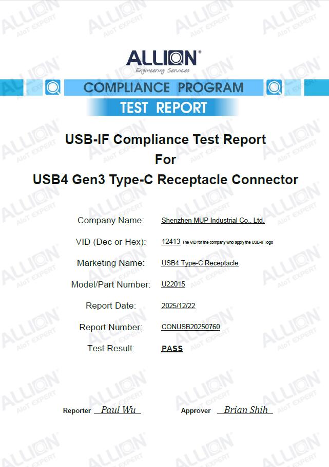 USB-IF Compliance Test Report