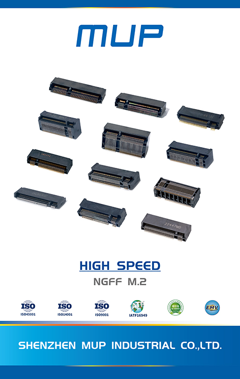 NGFF M.2 and Mini PCIe connectors from a precision connector portfolio used alongside SIM, smart card and memory card sockets