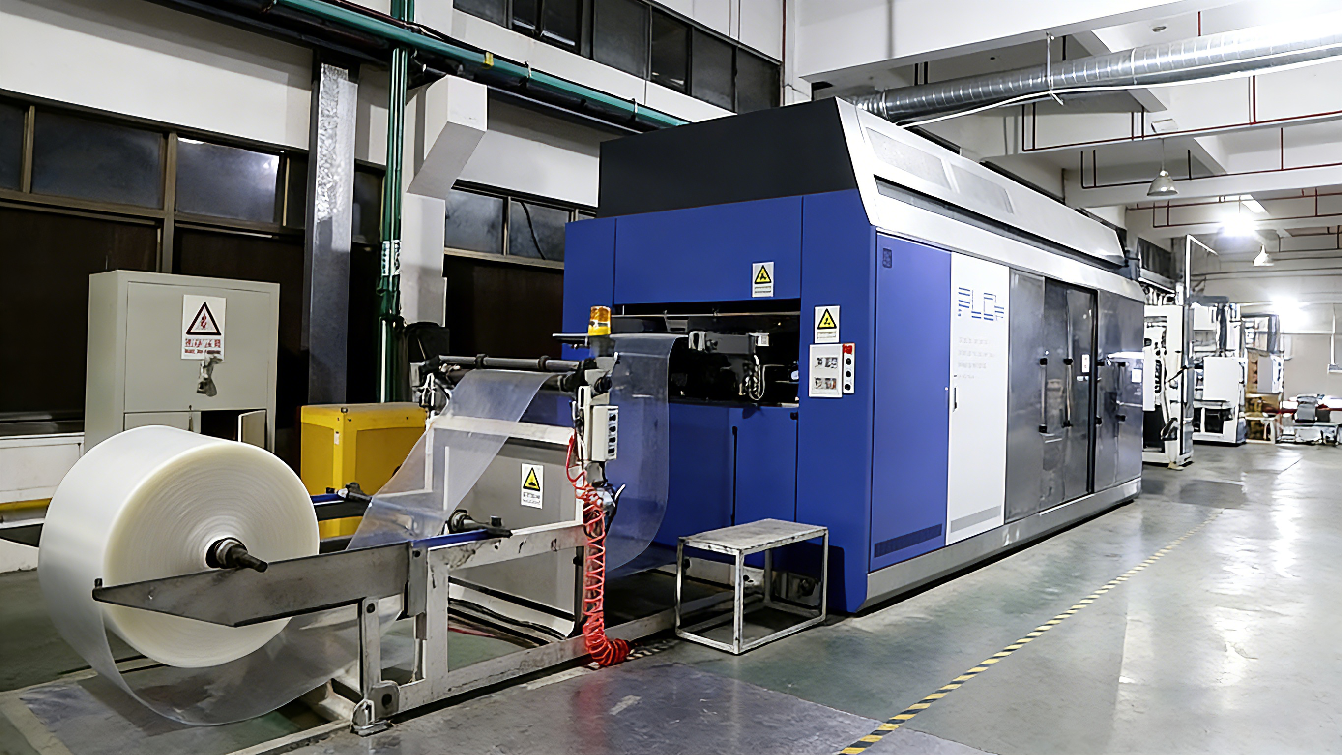 Thermoforming production line at the Ningbo Linhua Plastic manufacturing site in Fenghua, Ningbo
