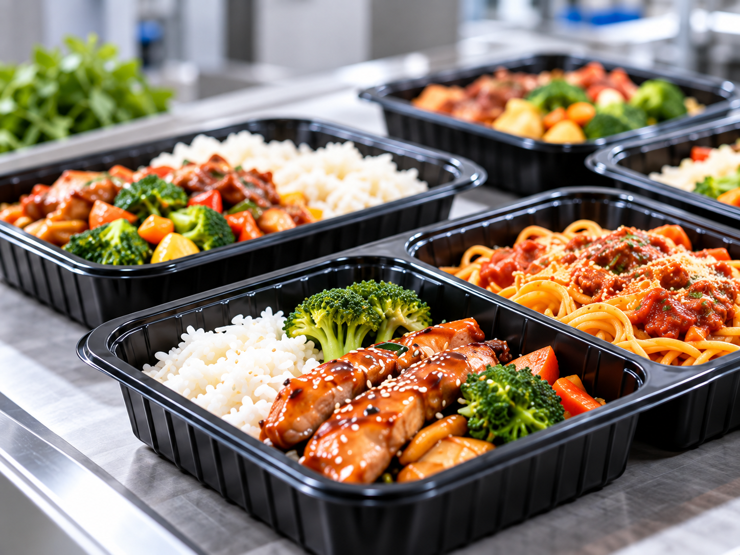 CPET ready meal tray with compartment layout used for prepared food and catering applications