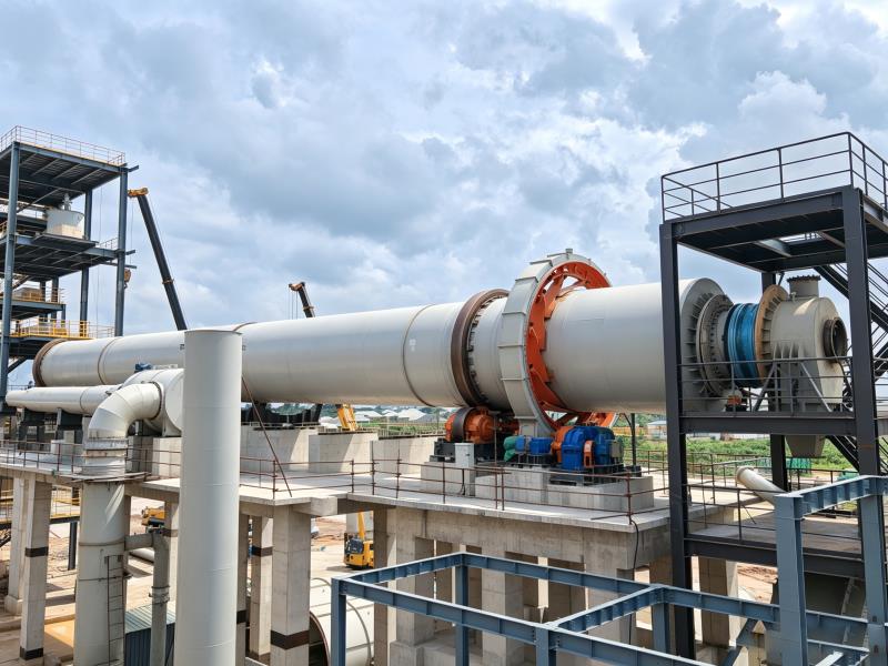 On-site installation of a rotary kiln for a mineral calcination project