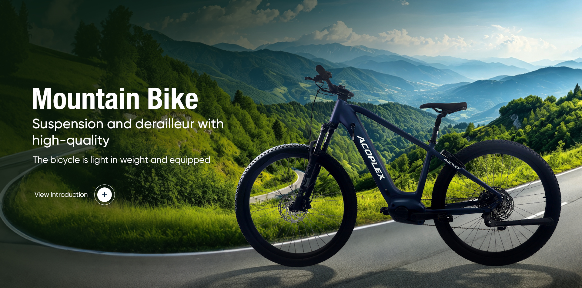 29-inch electric bike on mixed terrain, representing electric mountain bike supply for EU and US markets