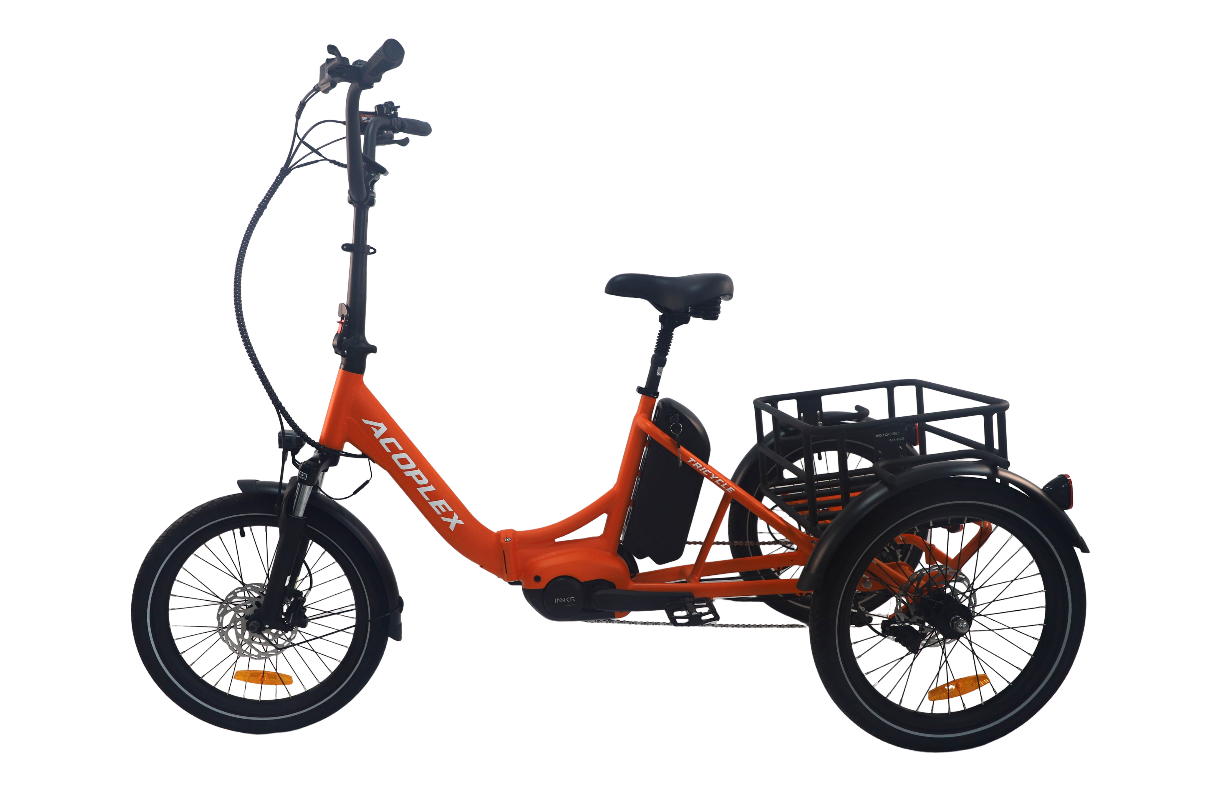 Electric tricycle model TRICYCLE three-wheel side view