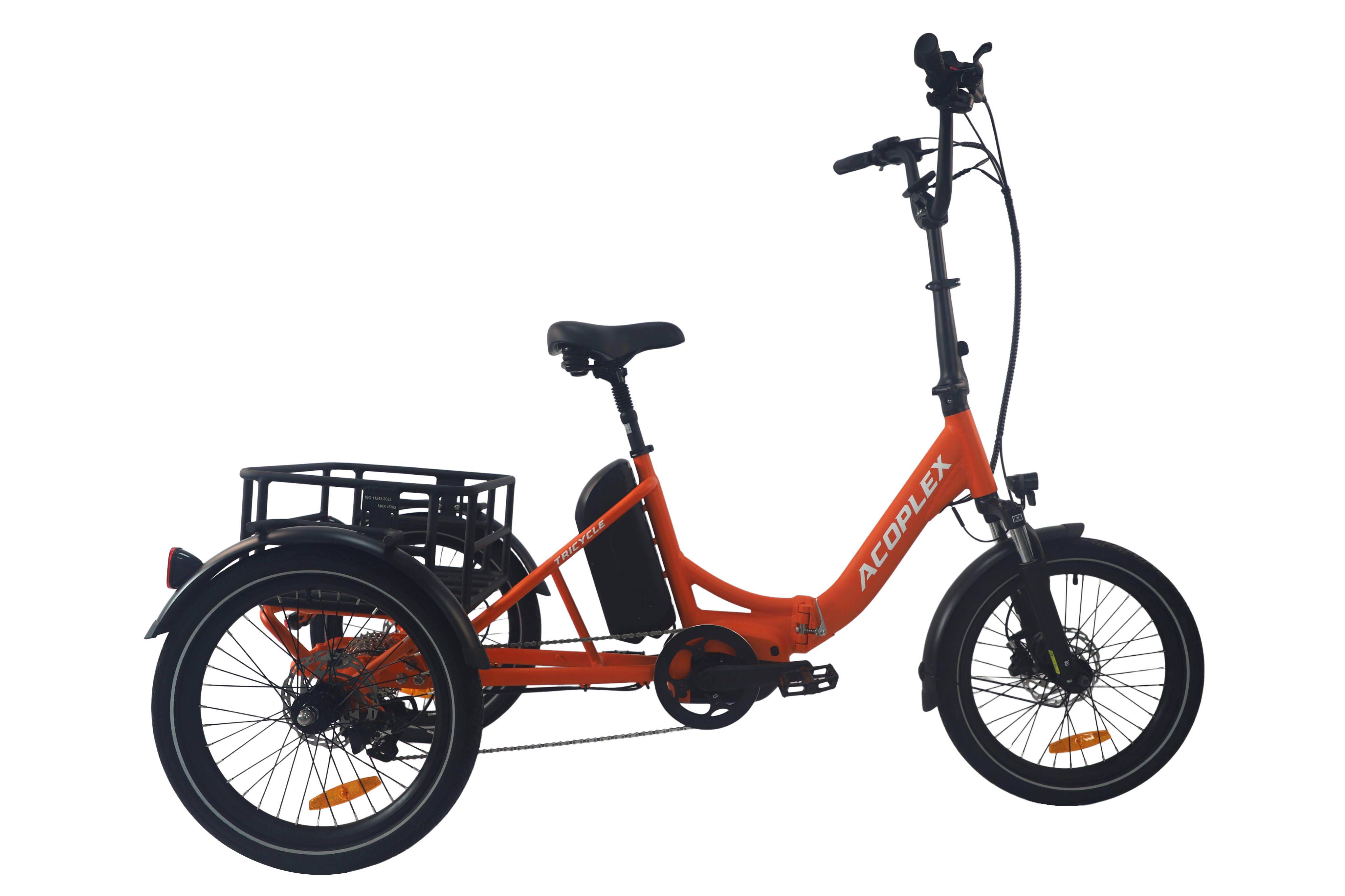 Electric tricycle three-wheel configuration view