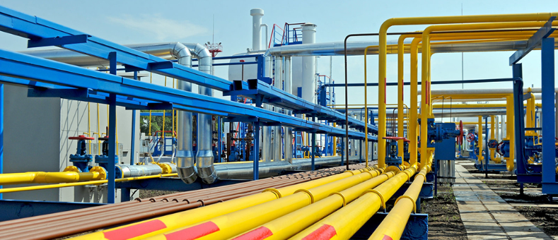 Gas pipeline station illustrating the operating environment of carbon steel seamless pipe in energy and utility networks