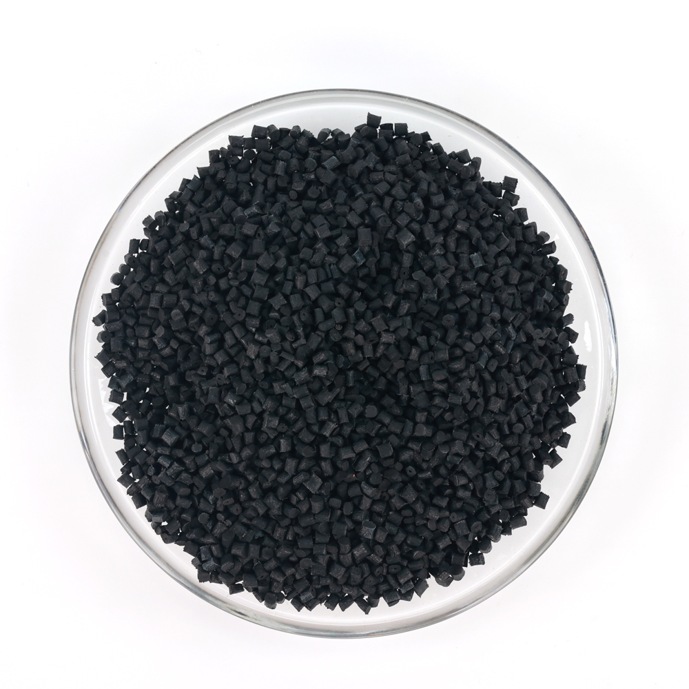 Black ABS compound pellets of grade ABS-WH310A from WanHan, sample image