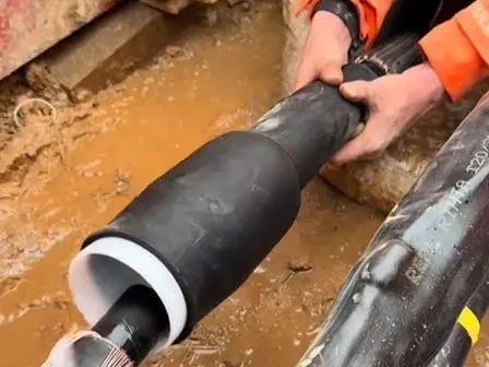 On-site cable joint installation showing cable connection and termination practice
