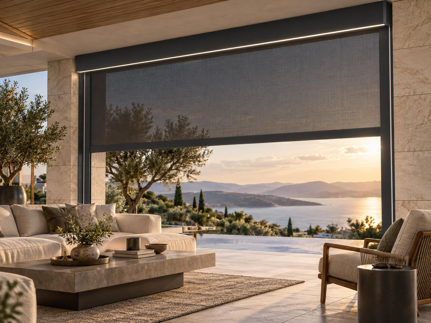 WR120D LED Strip Outdoor Zip Screen