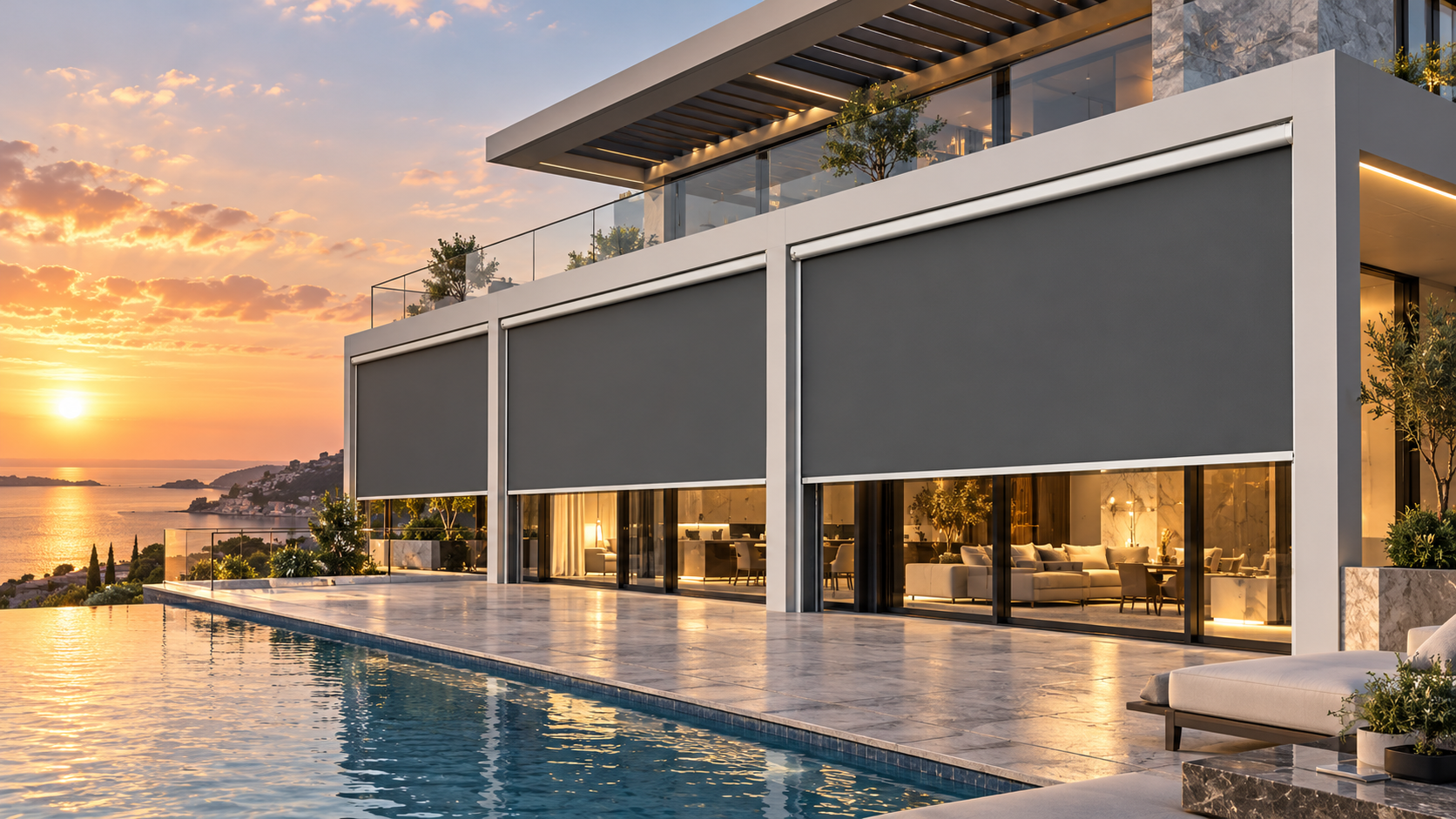 WR120F Solar-Powered Outdoor Zip Screen