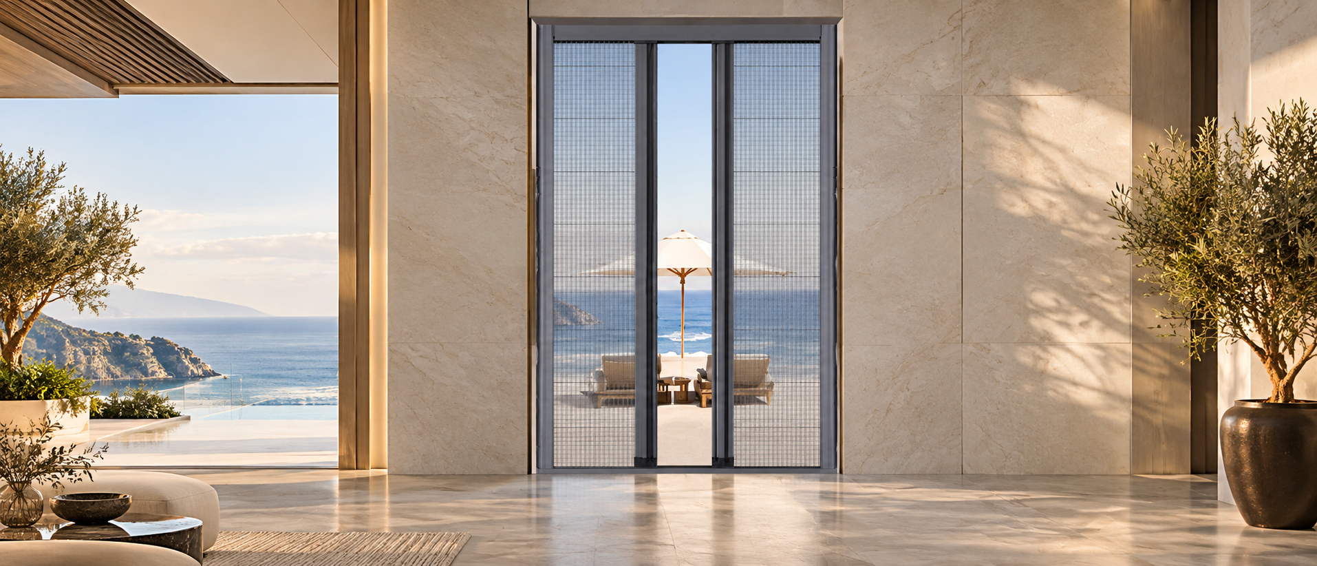 VRW100 Flat-Push Retractable Invisible Screen Door