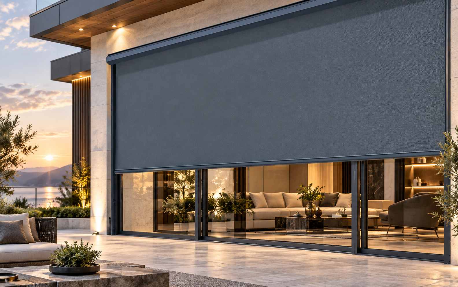 Recessed Curtain-Box Concealed Zip Screen