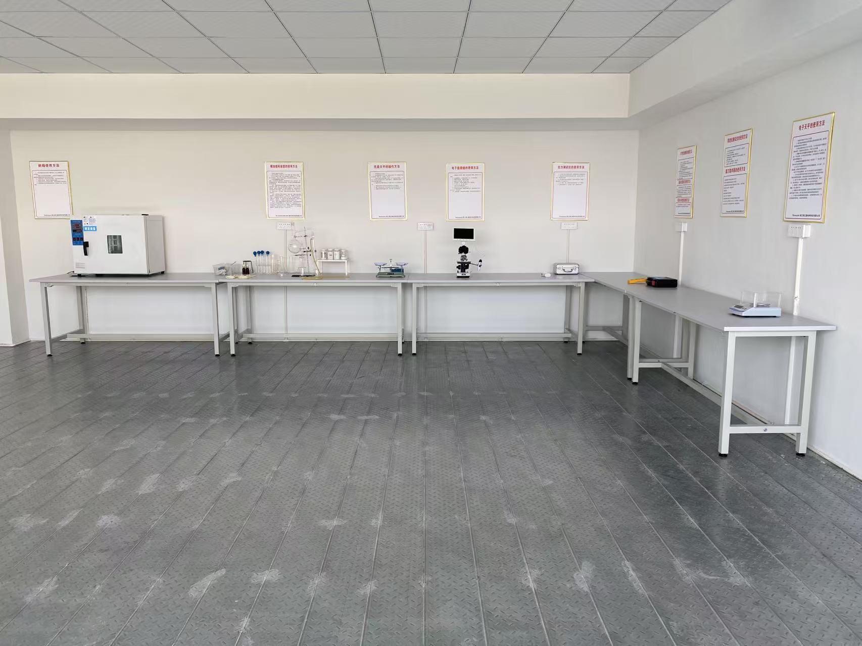 Runjiang Laboratory - laboratory work area and equipment at Zhejiang Runjiang New Material Technology Co., Ltd.