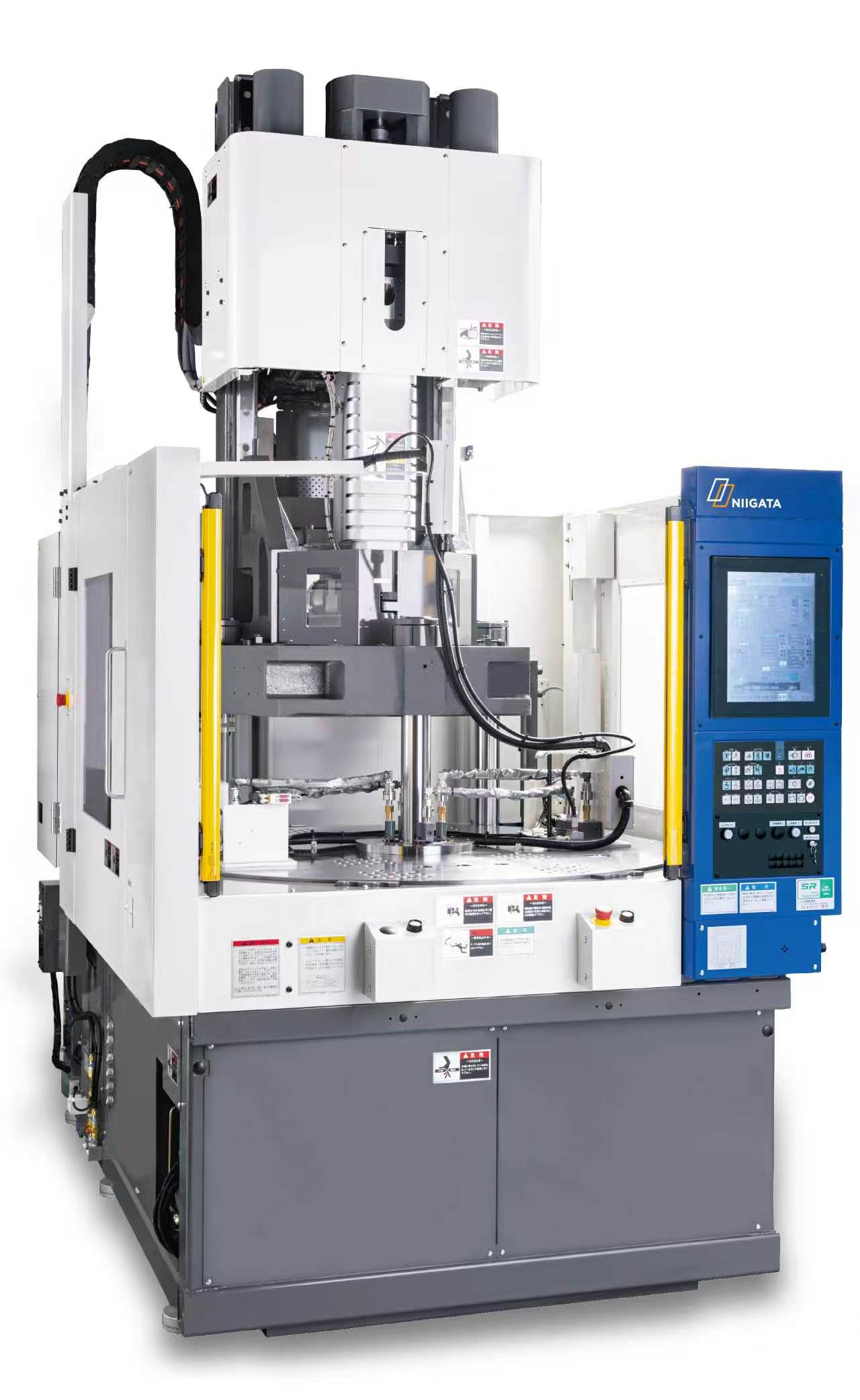 All-electric vertical injection molding machine for precision insert moulding and overmoulding