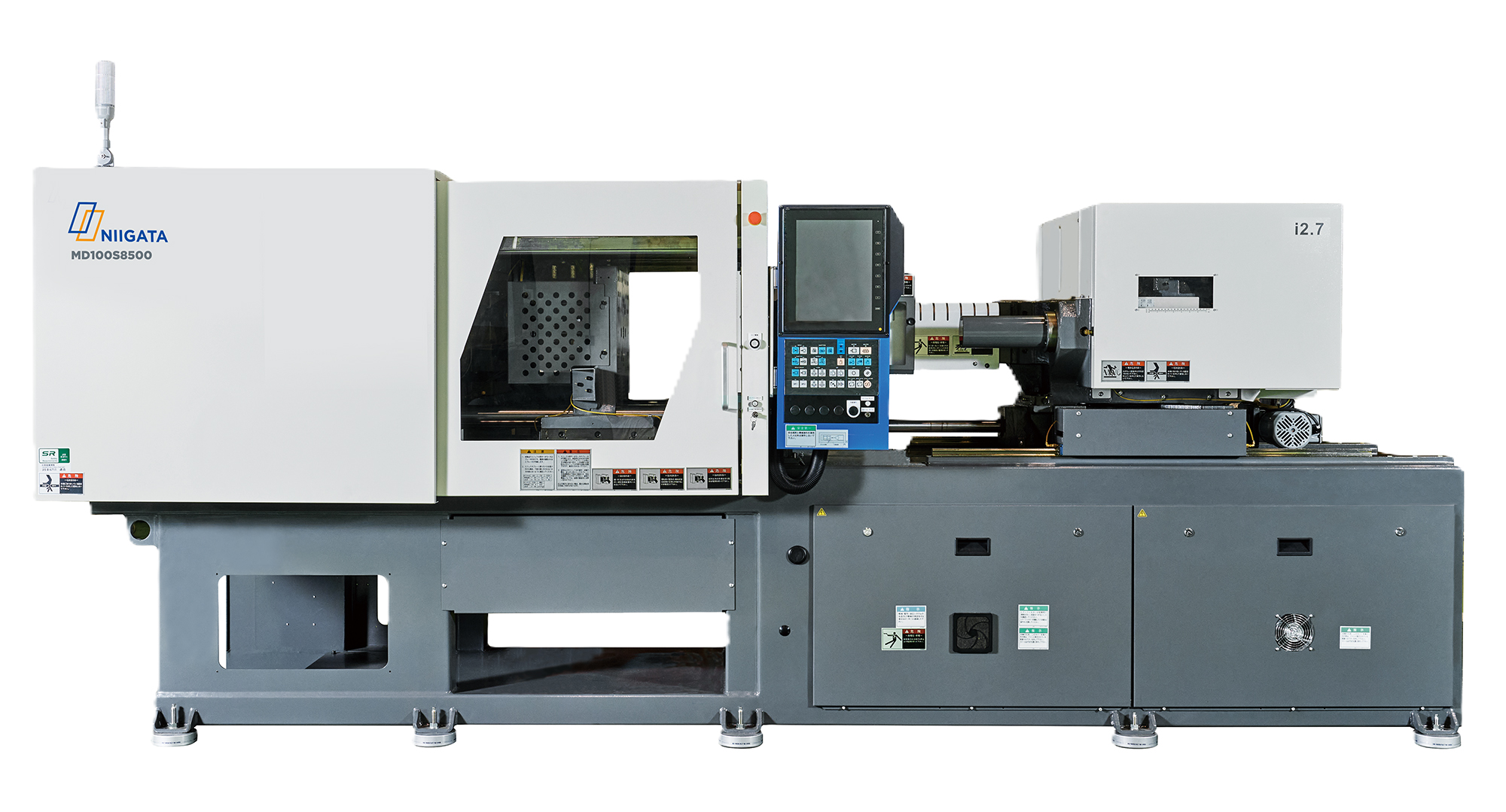 Precision horizontal all-electric injection molding machine with tie-bar sensing and 0.1 MPa pressure control