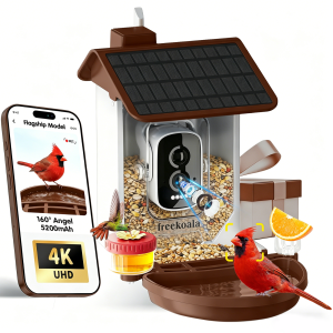 Bird Feeder with Camera Brown