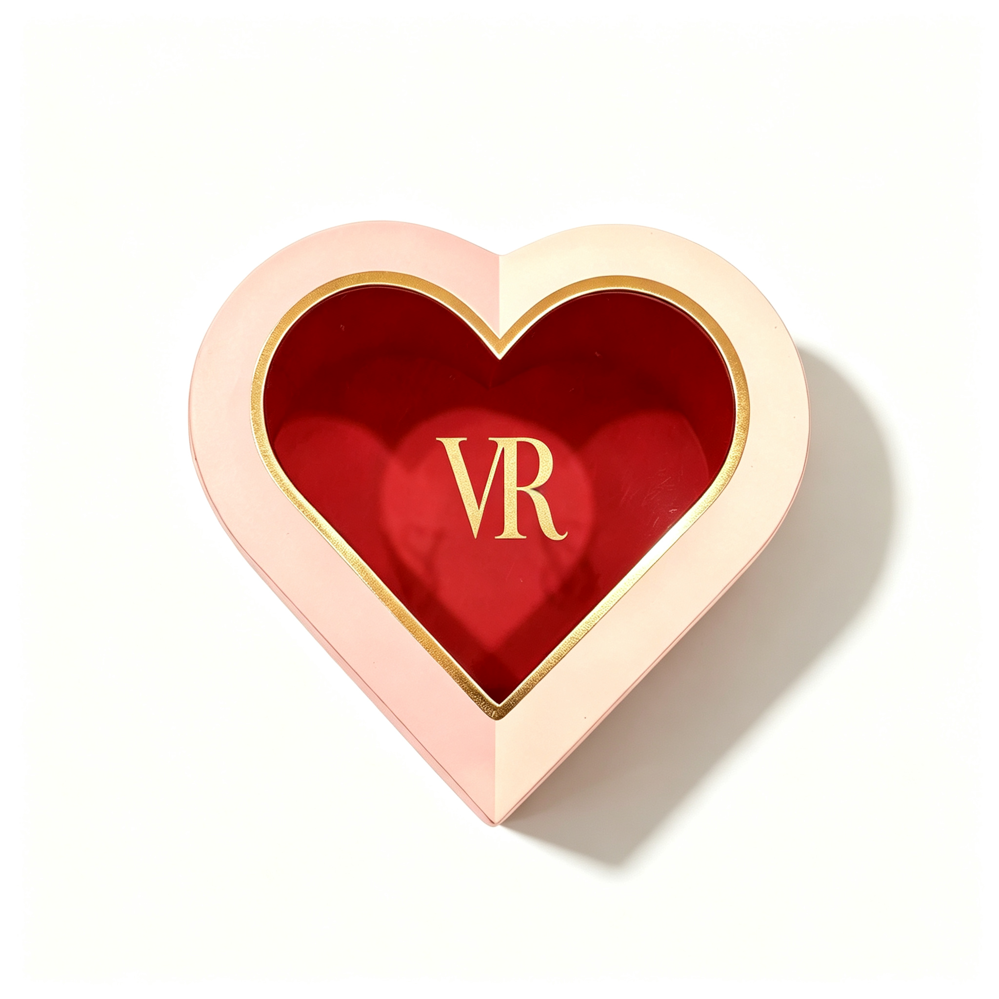 Heart-shaped special shape rigid box with window. 3D heart contour and central window, reserved space for products, perfect for holiday cosmetic gift boxes.