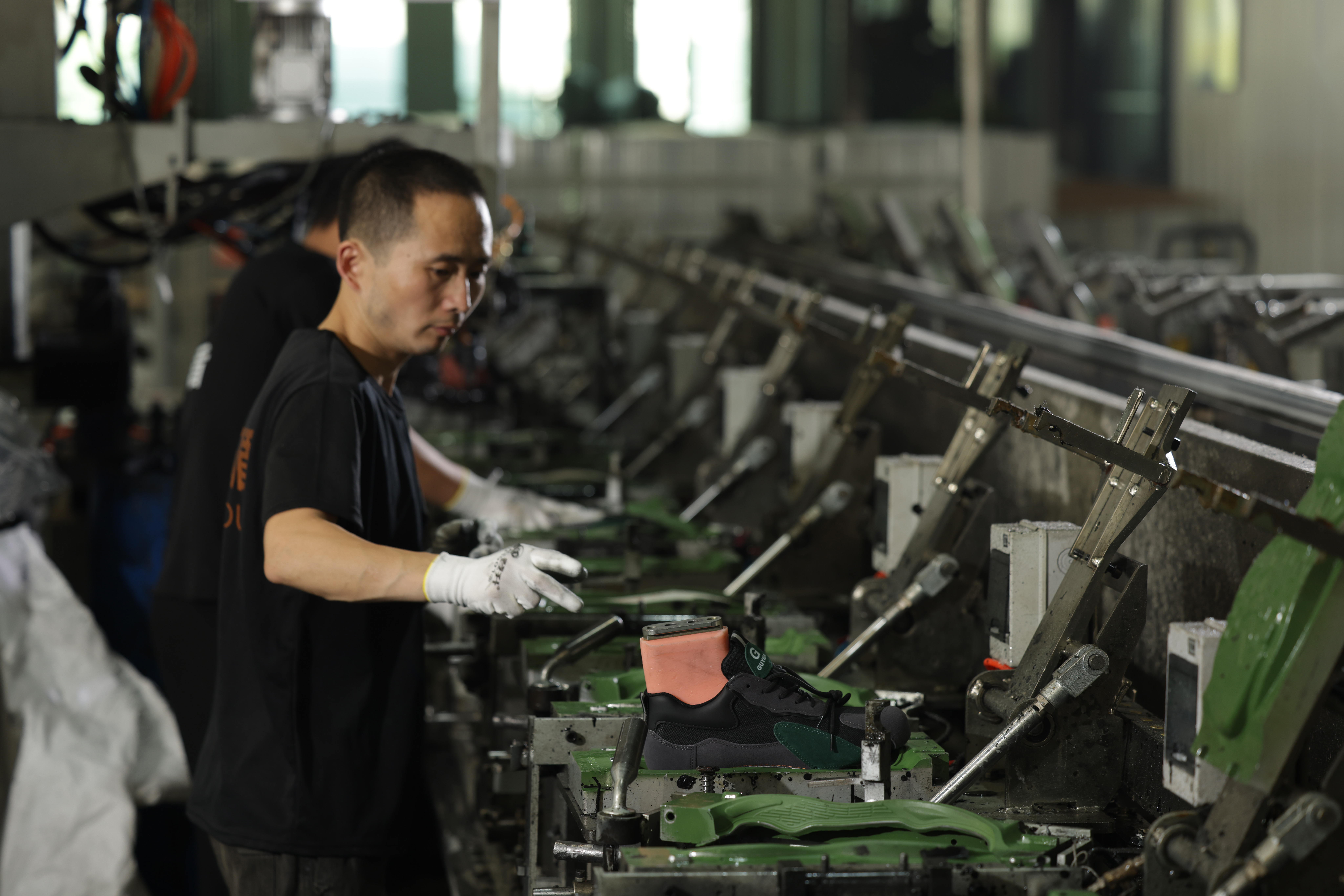 Safety footwear assembly line at the Weierdun production plant in Weifang, Shandong