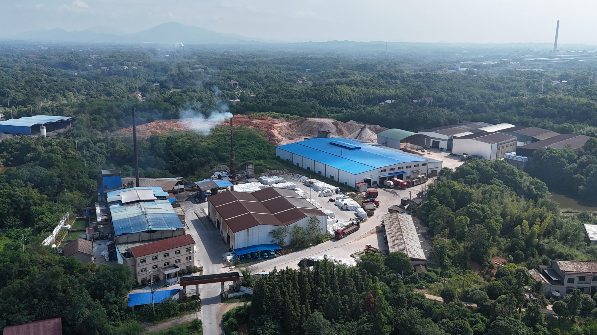 Aerial view of the factory