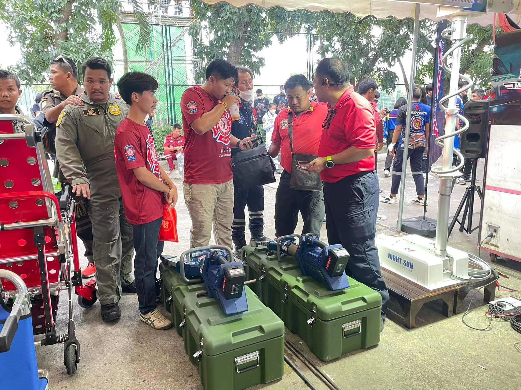 Our electric rescue tools, combi tools and spreaders were displayed at the exhibition for Thai clients.